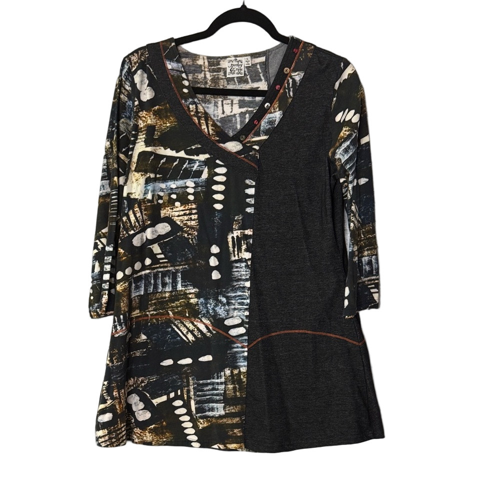Parsley & Sage Women's Multicolour V-Neck Tunic Top